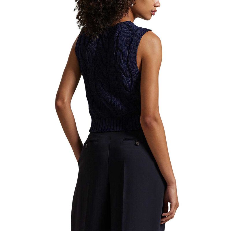 Polo Ralph Lauren Cable Knit Cotton Cropped Vest image number 1